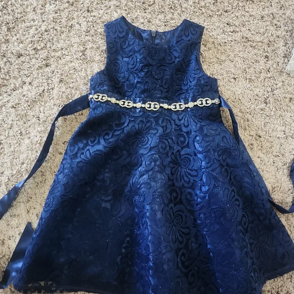 American Princess Navy Blue Lace Dress - Picture 4 of 12